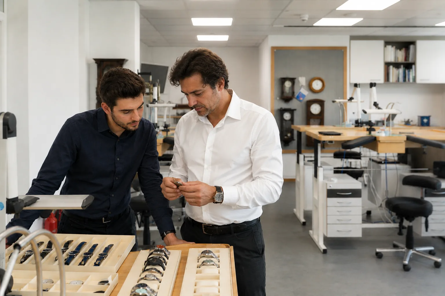 Controllo di un orologio nel laboratorio Modus Horlogerie