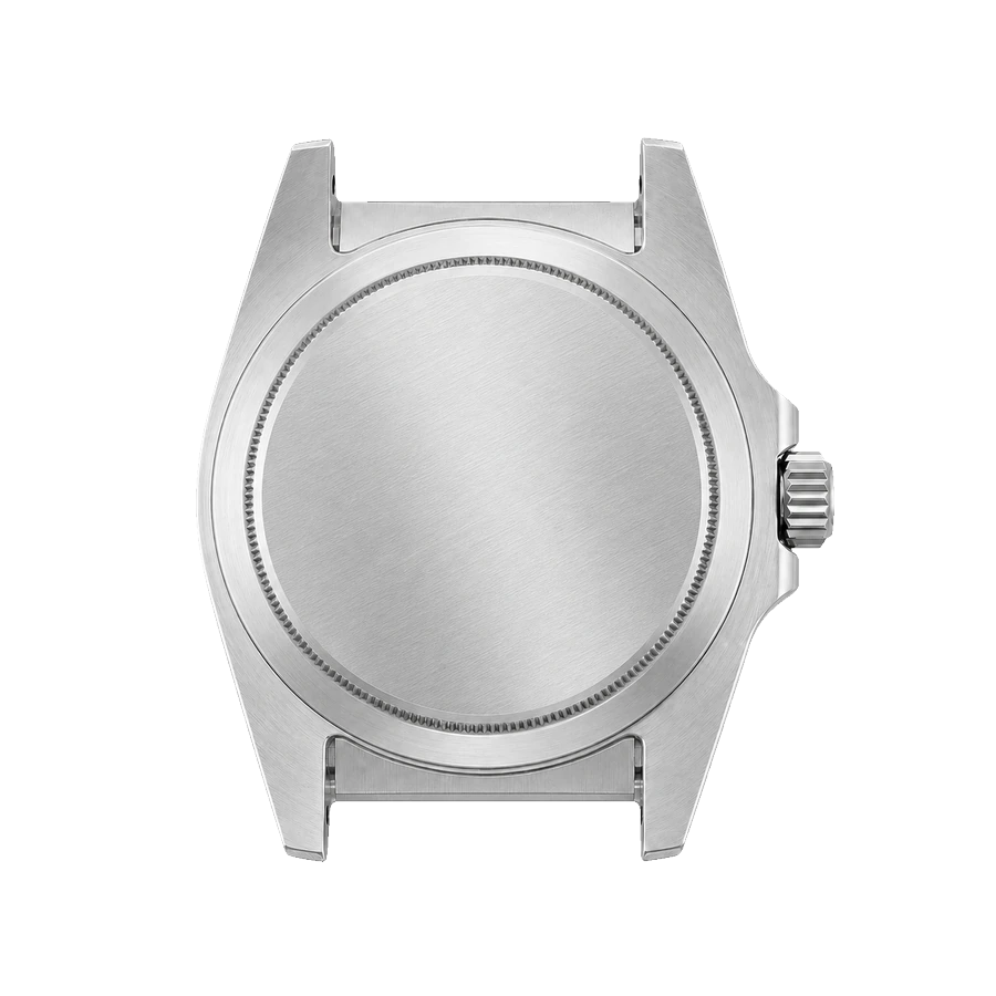 Gehäuseboden aus Edelstahl einer Modus-Uhr, die Fläche für die Gravur