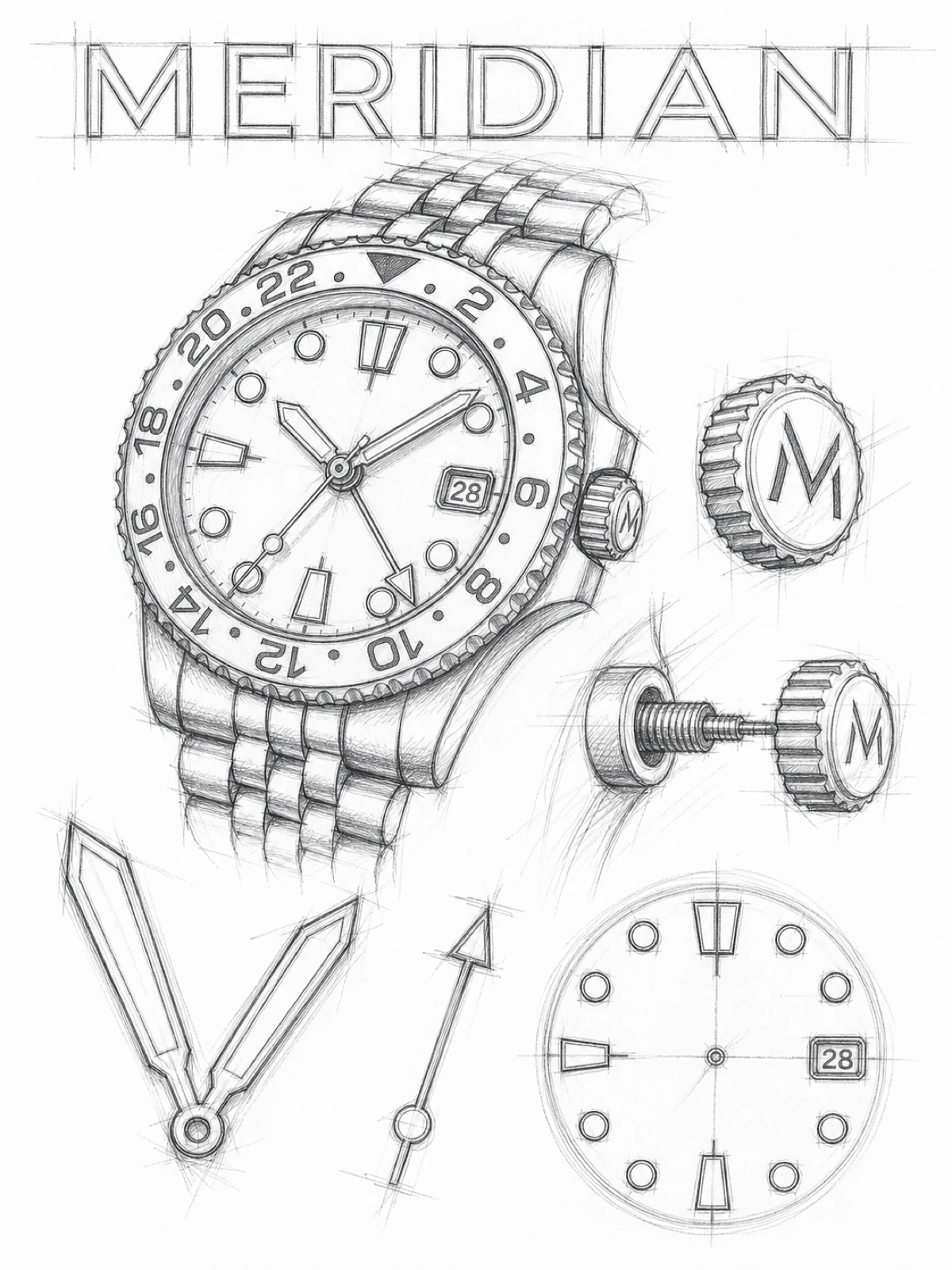 Esquisse MERIDIAN · GMT automatique · Bleu nuit