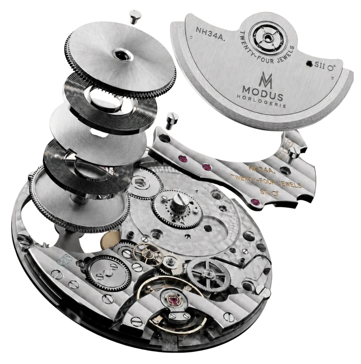 Calibre NH34A — vue éclatée
