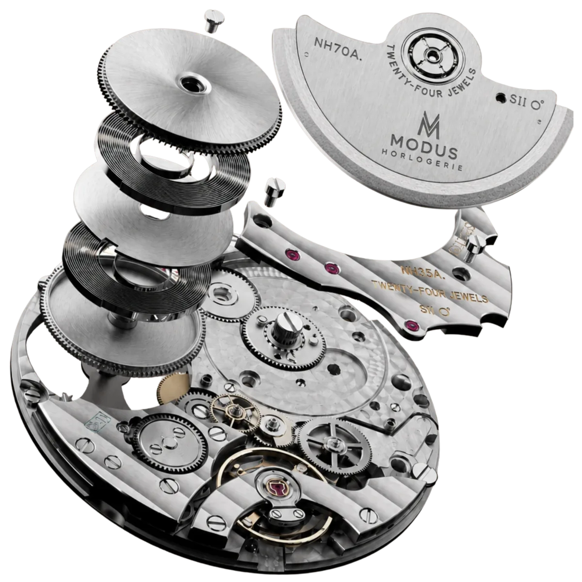 Calibre NH70A — vue éclatée